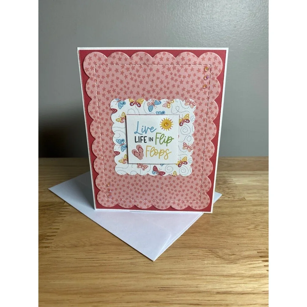 Handmade Summer Blank Greeting Card A2 & Envelope
